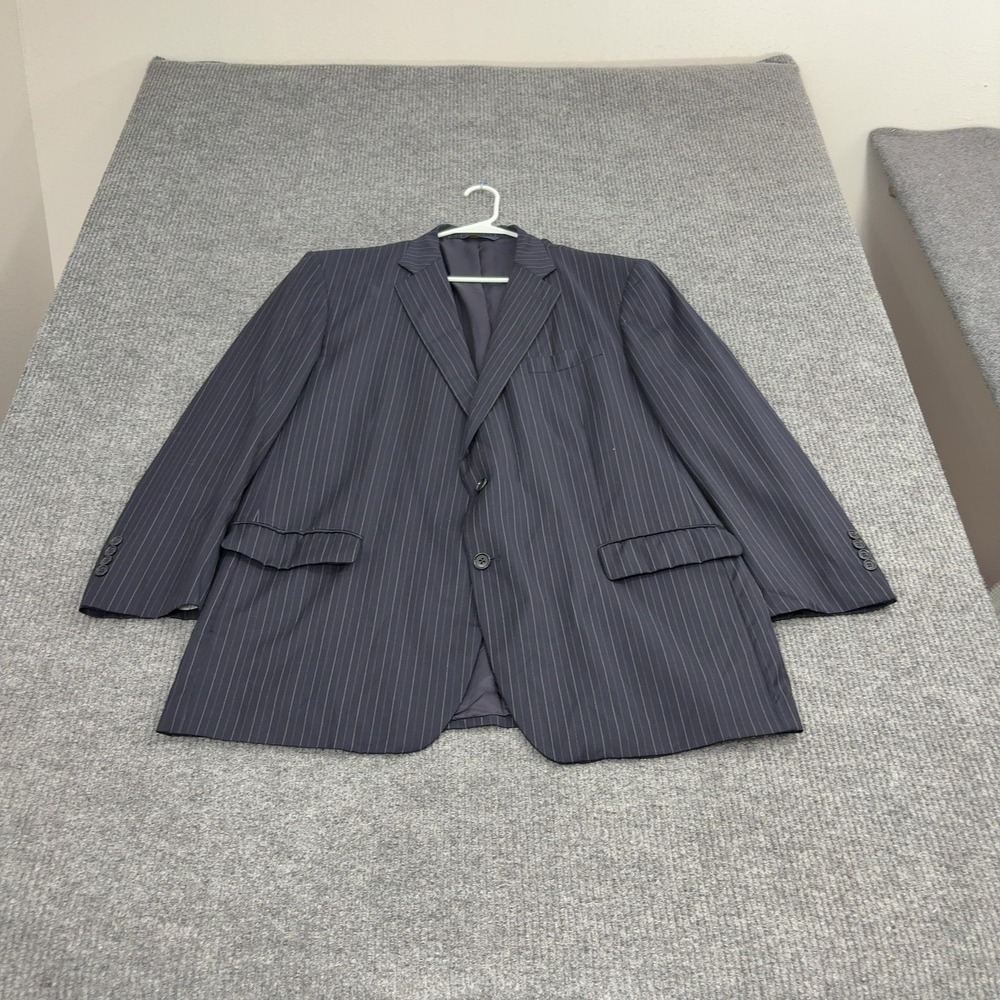 Brooks Brothers Suit Mens 48R 43W Navy Wool Pinstripe 1818 Madison Saxxon USA